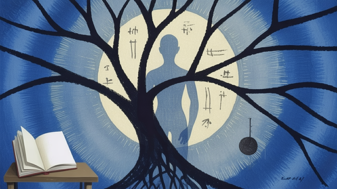 An abstract Jungian tree and mandala image suggesting dialogue with the unconscious.