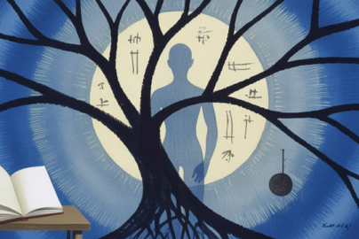 An abstract Jungian tree and mandala image suggesting dialogue with the unconscious.